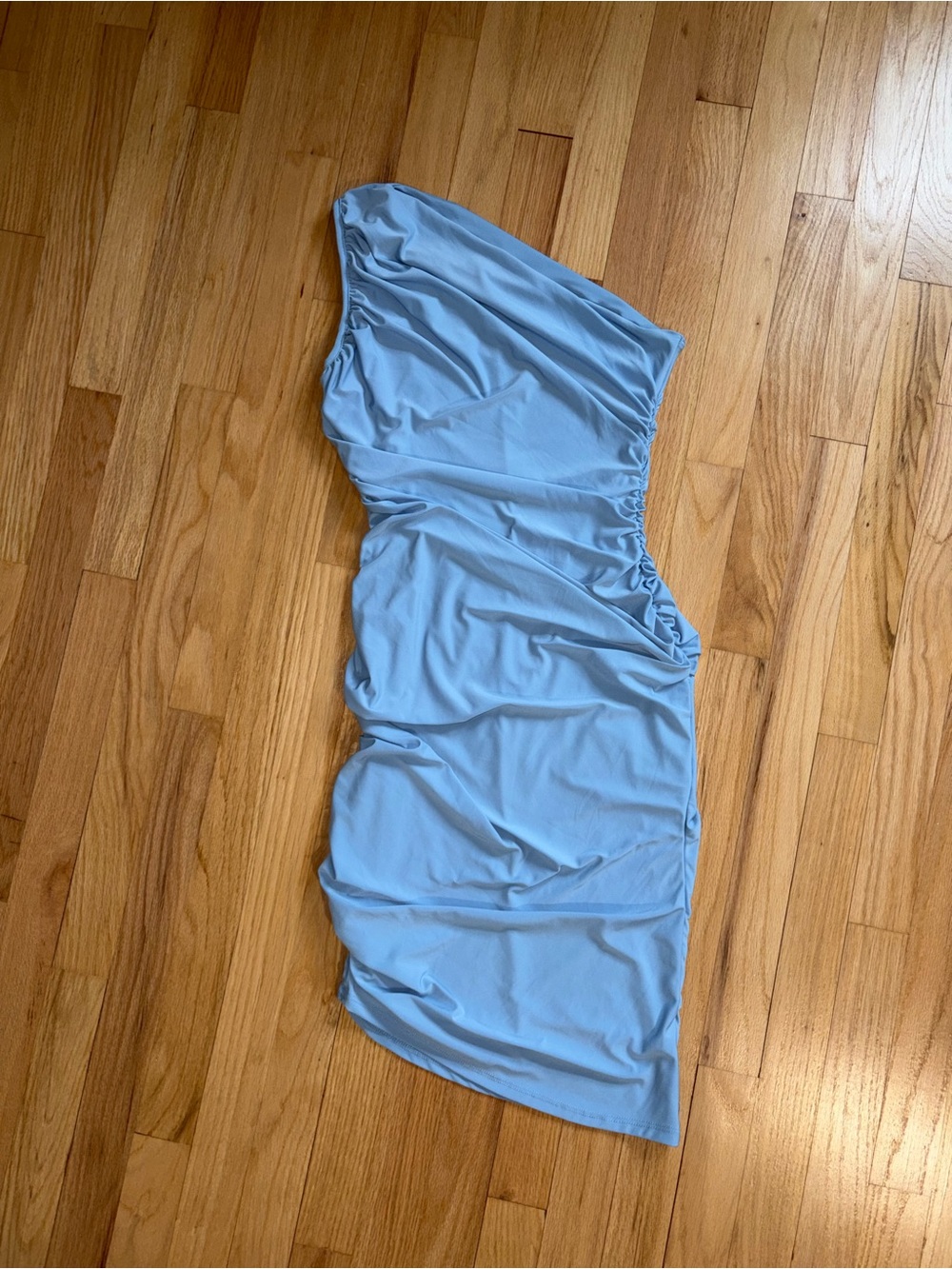 Windsor Sky Blue One-Shoulder Ruched Dress